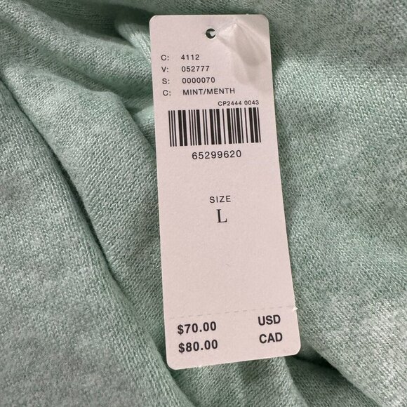 By Anthropologie Turtleneck Top Large Mint Green Puff Sleeve NWT TP-2902‎ - Picture 8 of 12